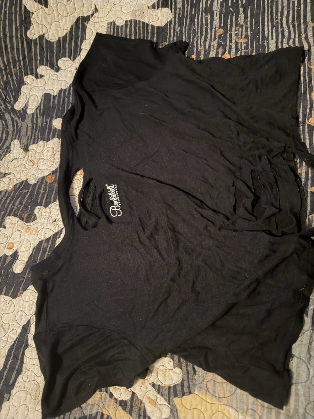 Lot of 2 Bombshell Cropped Tee with Distressed Hem size small (Lime and Black) - Picture 3 of 4